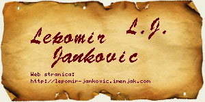 Lepomir Janković vizit kartica